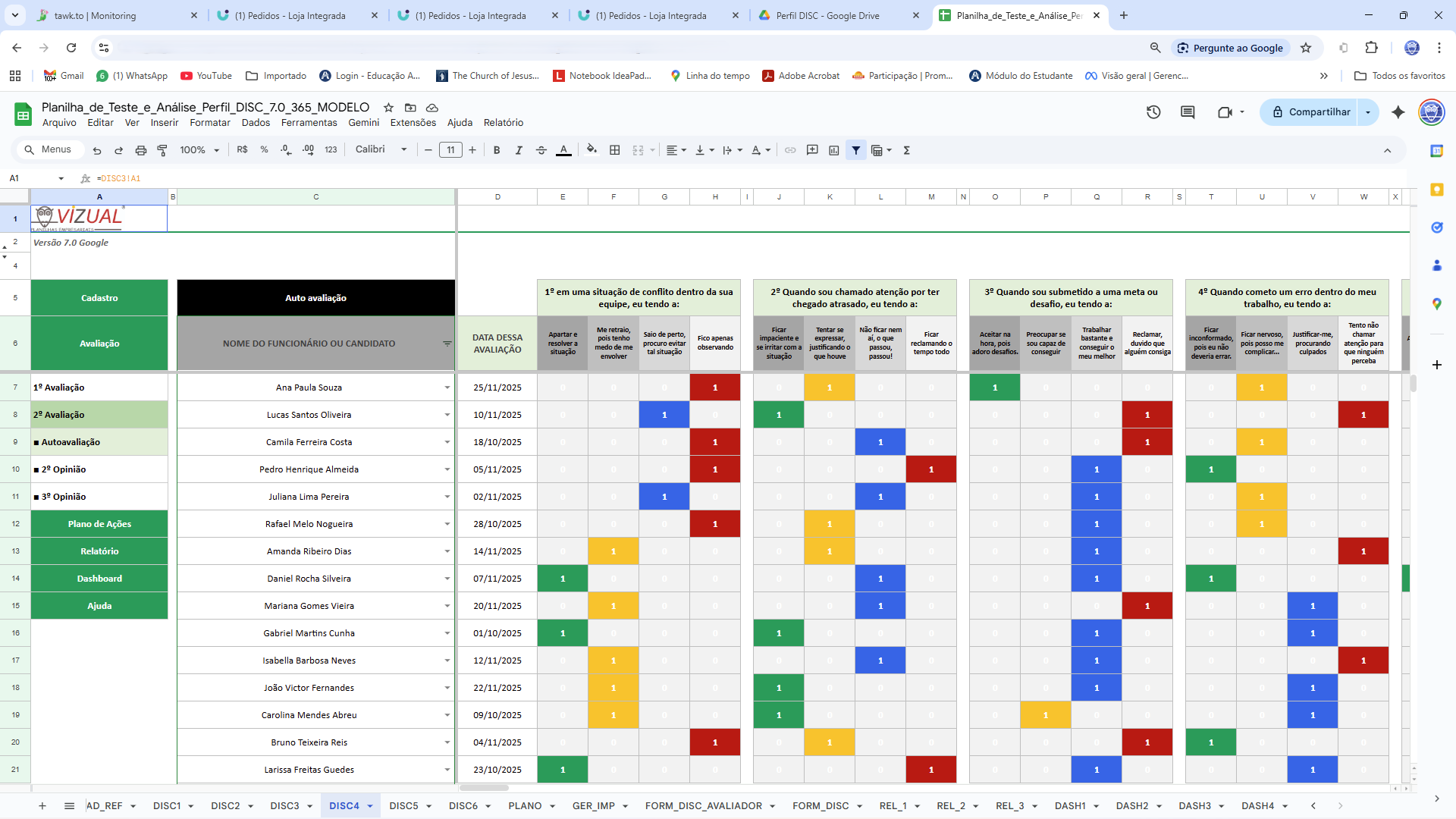 DISC 7.0 - Google Planilhas