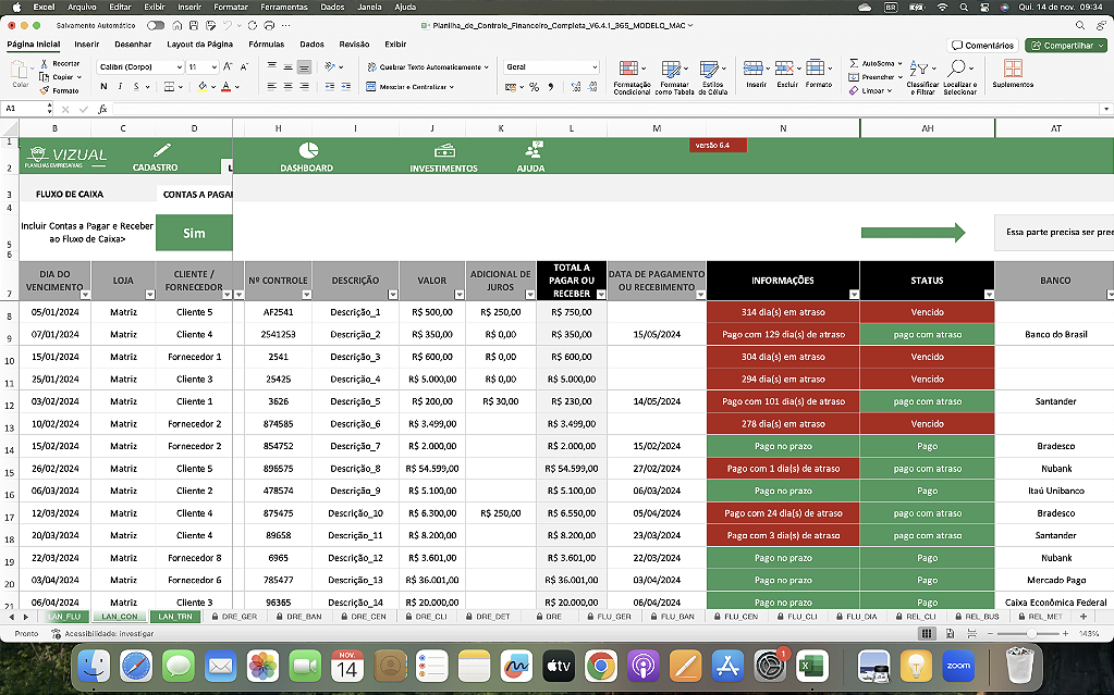 Planilha De Controle Financeiro Completo Em Excel 4 0 Riset
