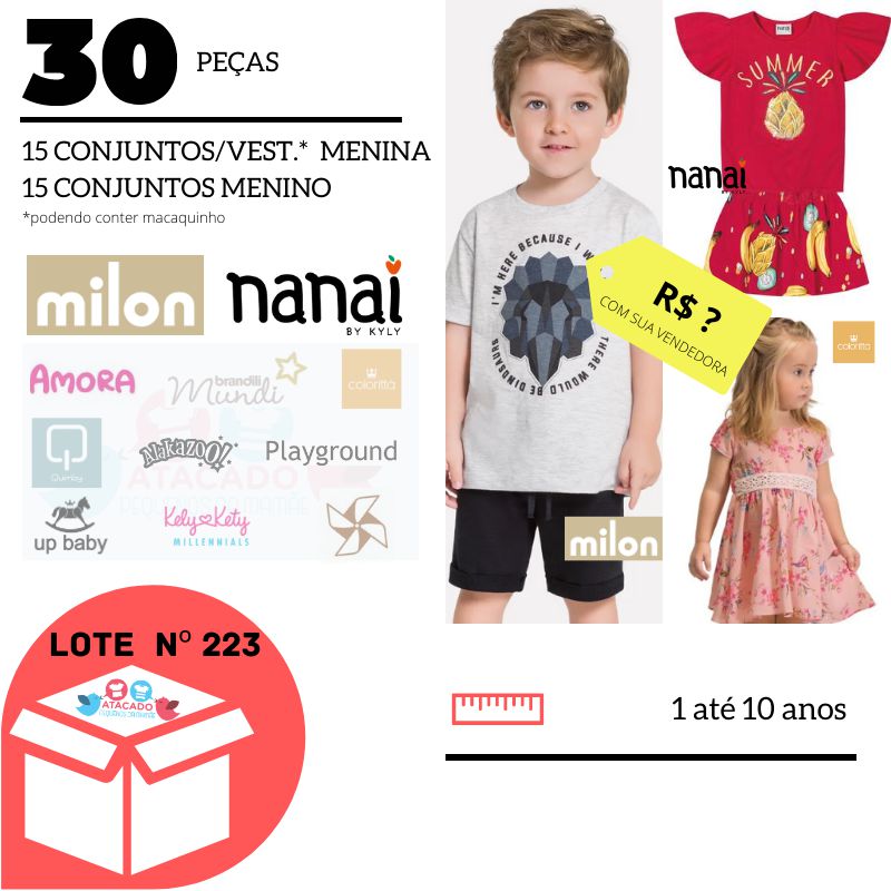 roupa infantil coloritta atacado