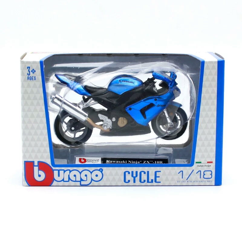 Miniatura Kawasaki Ninja ZX10R 2004 Bburago 1:18