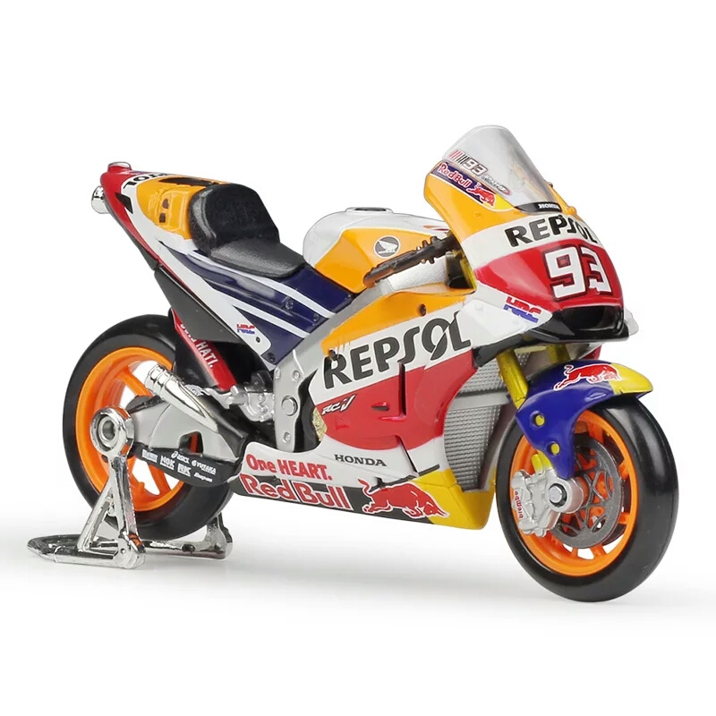 Miniatura Honda temporada 2018 MotoGP Piloto Marc Marquez #93 fabricante Maisto na escala 1:18.