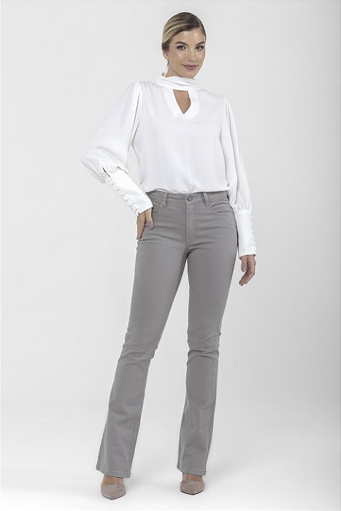 Calça Sarja Boot Cut Cinza - Sagres