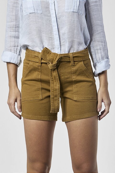 Shorts Sarja Mid Caramelo - Palermo