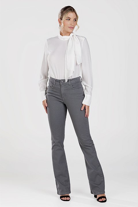 Calça Sarja Boot Cut Cinza - San Jose