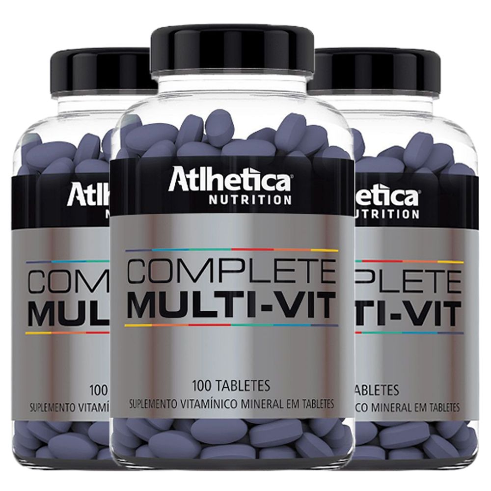 Viva Leve Fitness | Multivitamínico Complete - 3 unidades de 100 Tabletes -  Athletica - Viva Leve Fitness