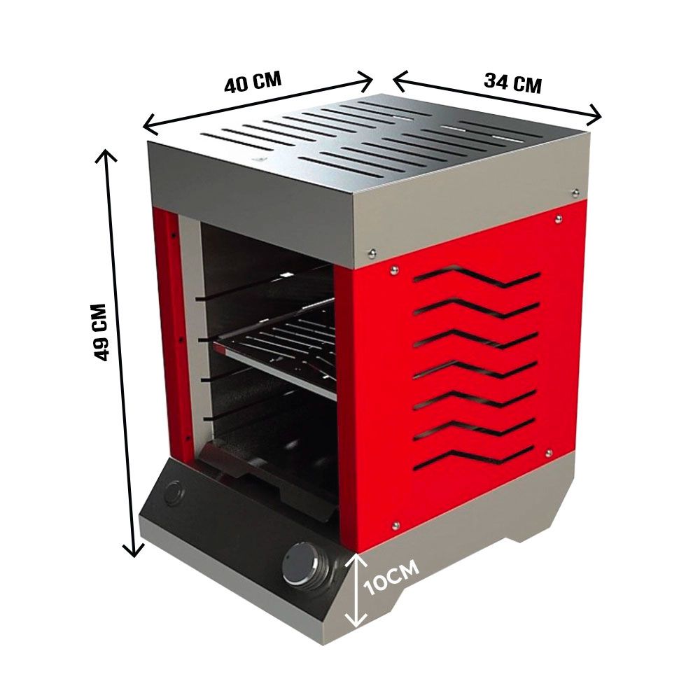 Churrasqueira a gás Vertical Flame - Vermelha - Dinoxx - Dinoxx