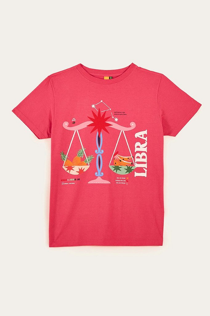 Blusa T-shirt Signos Estampada Libra Farm - Gardênia Store - Moda feminina