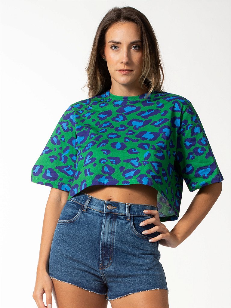 T-shirt Cropped Estampa Coração de Oncinha Farm - Gardênia Store - Moda  feminina