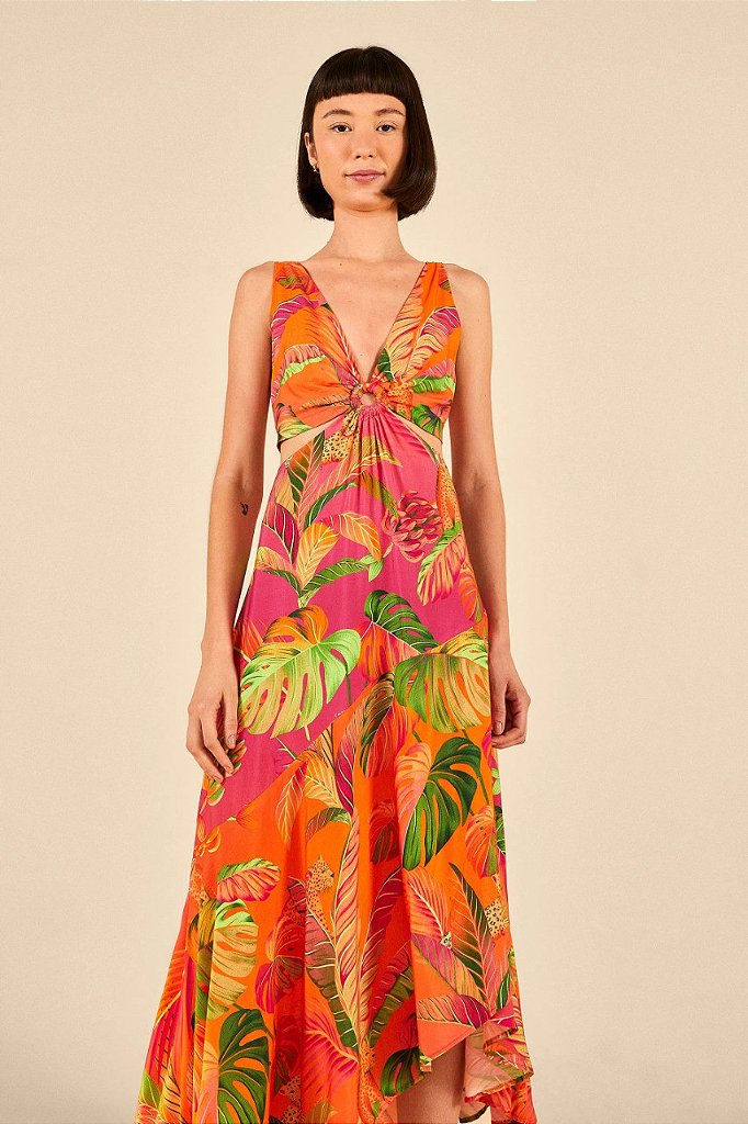 Vestido Cropped Estampado Paraíso das Folhas Farm - Gardênia Store - Moda  feminina
