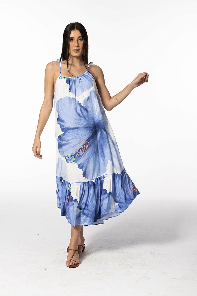 vestido azul farm