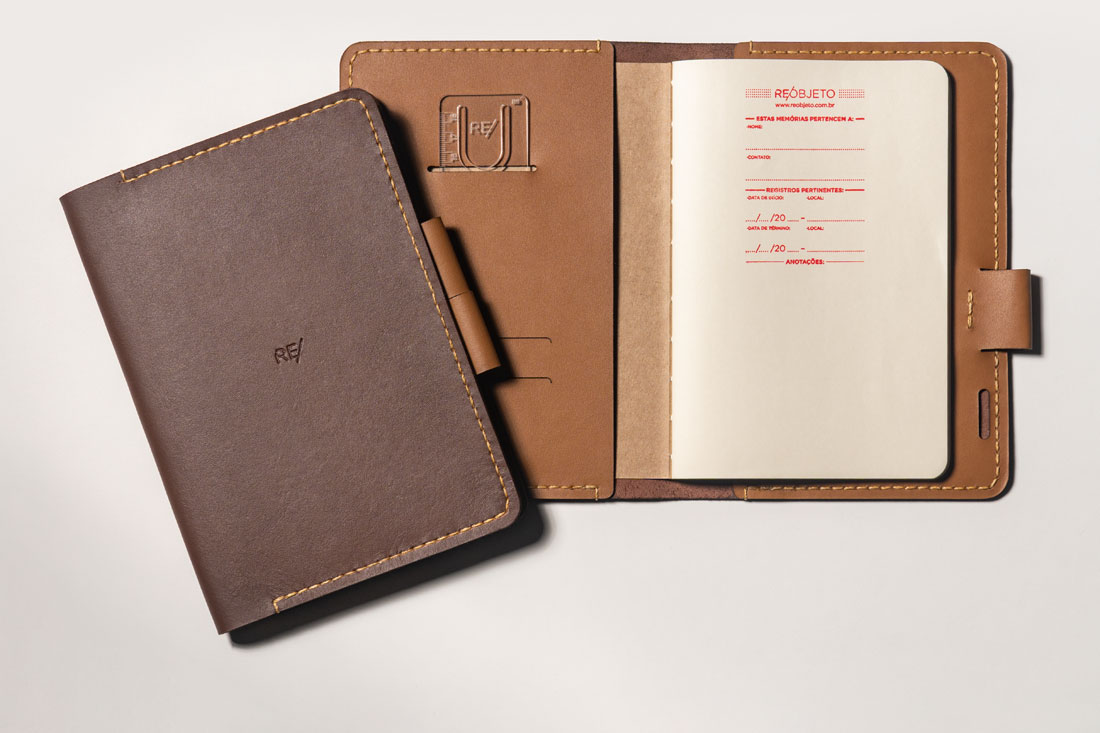 Capa para caderno Bullet Journal (BuJo), diário ou field notes tamanho A5 em couro legítimo marrom café e caramelo.