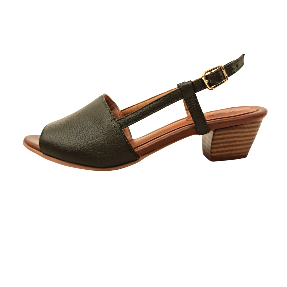 Sandália Feminina Mimi em Couro Legítimo | Salto Confortável - Amo