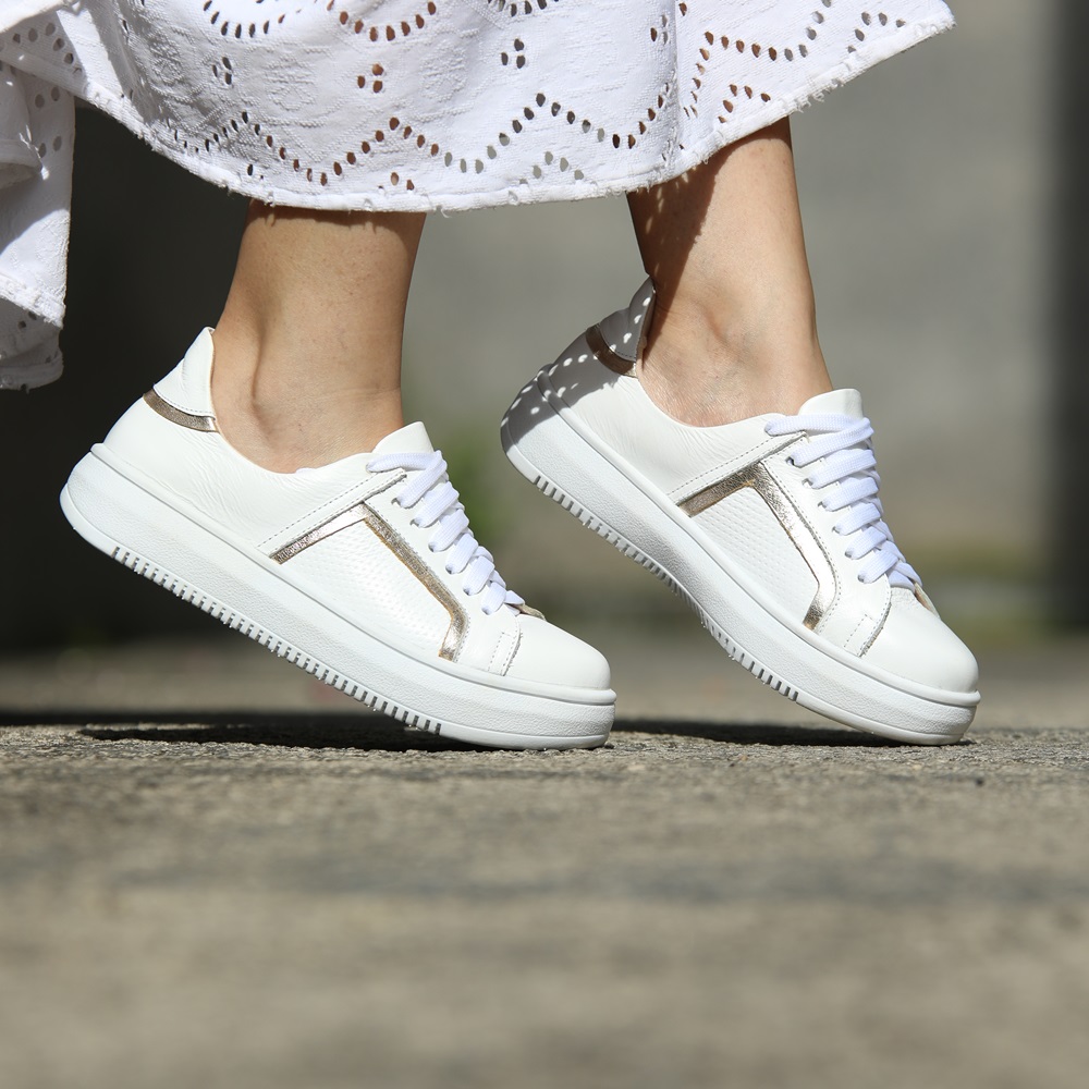 Mr Gutt TÃªnis Couro Branco Feminino Mr Gutt Tenis Feminino De