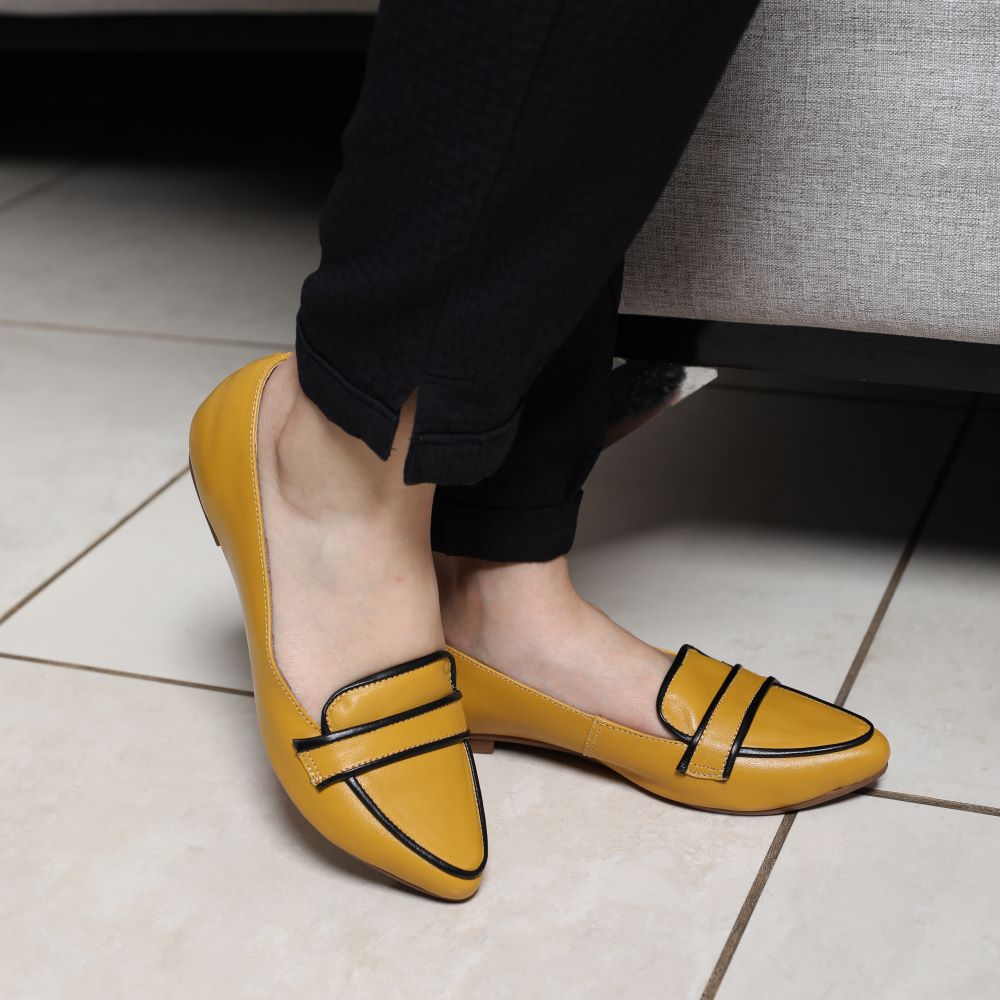 Sapato em Couro Mocassim Mostarda - Amo Calçados | Calçados Femininos Super  Confortáveis