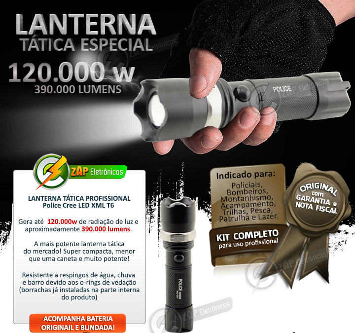 Lanterna 200000 Lumens Recarregável com Display Digital Zoom 5 Modos de  Acampamento Situações de Emergência e Atividades Ao Ar Livre Preto 