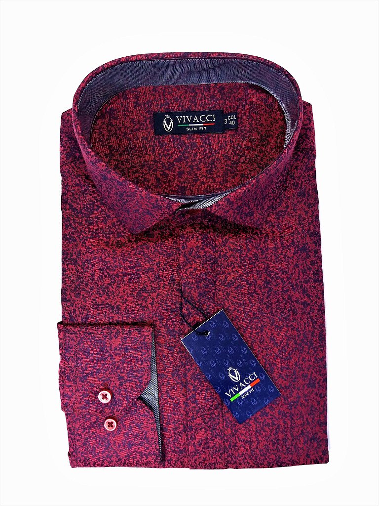 camisa slim vinho