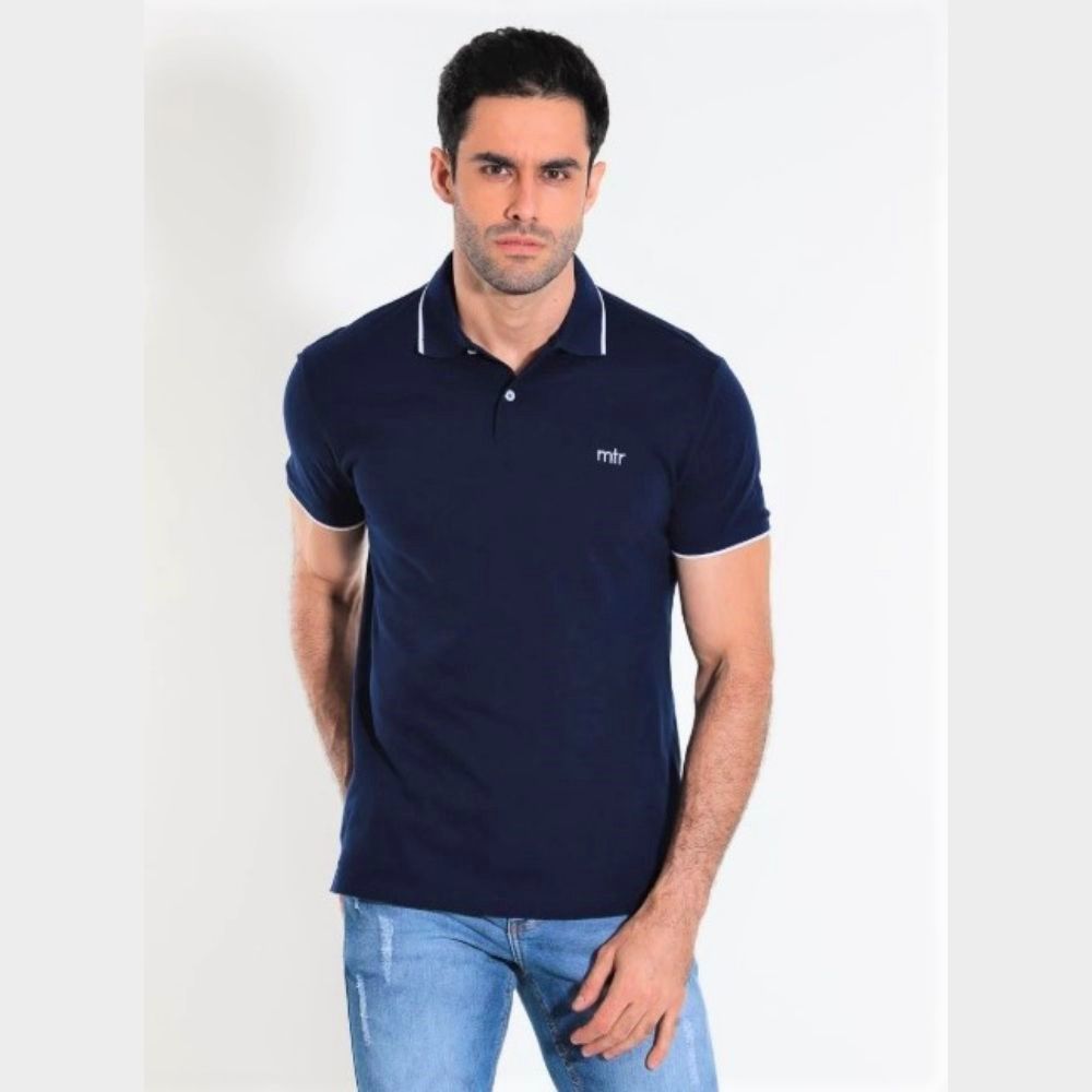 Camisa Polo Masculina Azul Metropolitan O Gravateiro Gravatas