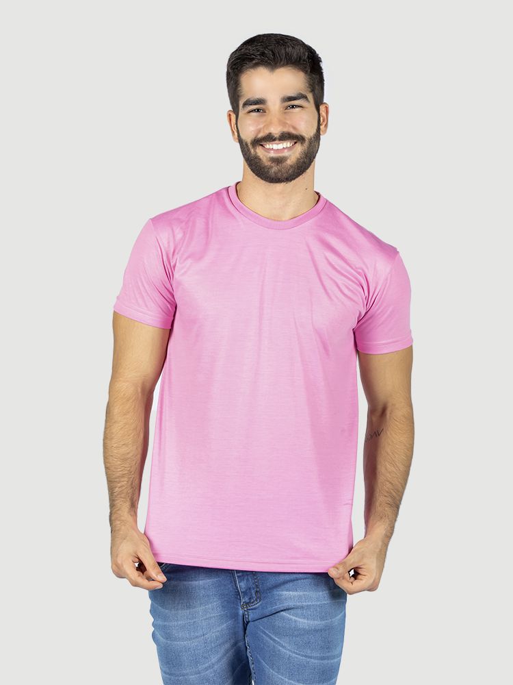 T-SHIRT LISA SEM ESTAMPA - ROSA PINK, Atacado Tshirt