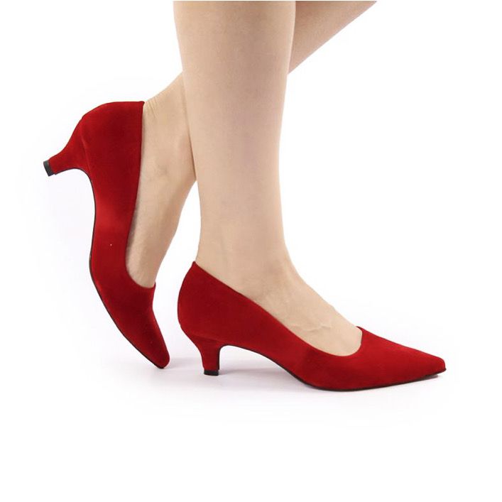 scarpin nobuck vermelho