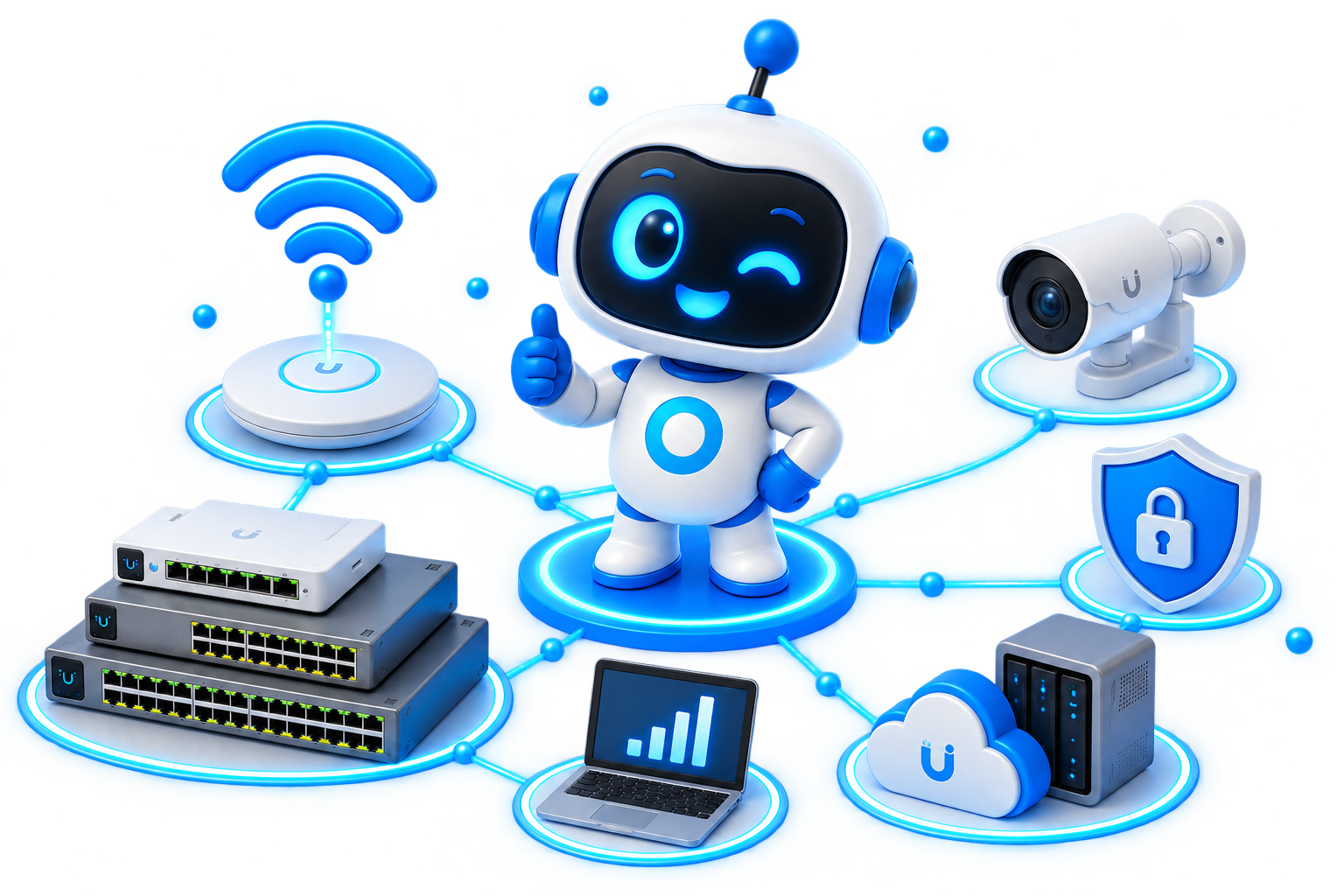 Oukey - infraestrutura, Wi-Fi, switching e segurança