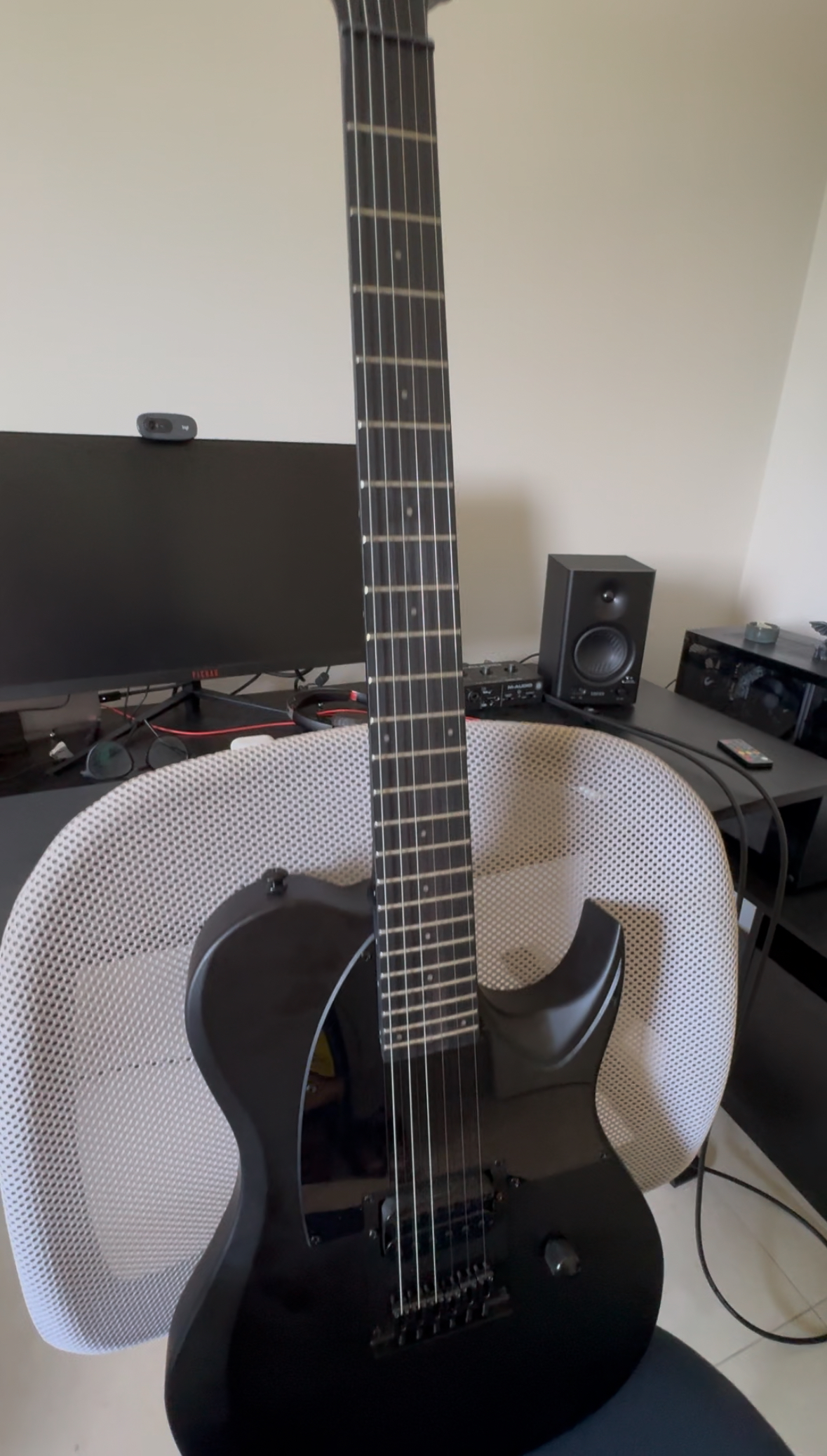 Guitarra 6 Cordas S by Solar TB4.61C preta carbono Telecaster