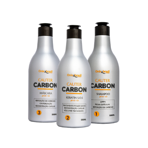 Kit Cauter Carbon Cauterização - Shampoo + Queratina + Máscara