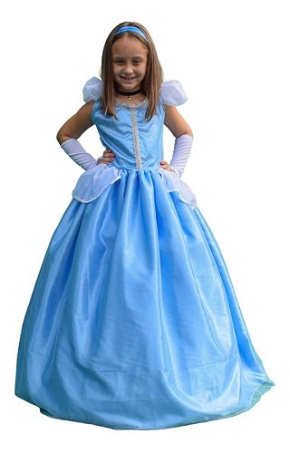 Vestido Infantil Princesa Cinderela Luva E Saiote De Armação - Loja Moda  Sunset - o melhor da Moda Feminina.