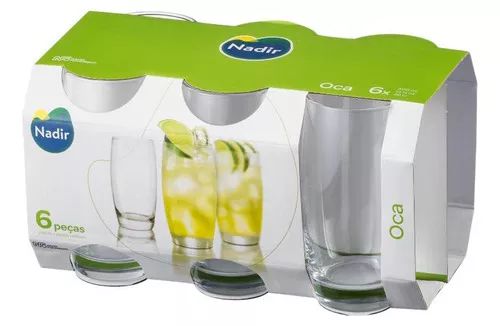 Jogo Copo Lights Agua Suco Vidro Long Drink 300ml - 3 CjS 6 Un