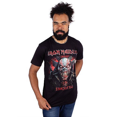 Camiseta Plus Size Iron Maiden Senjutsu Snake Preta Oficial - Art
