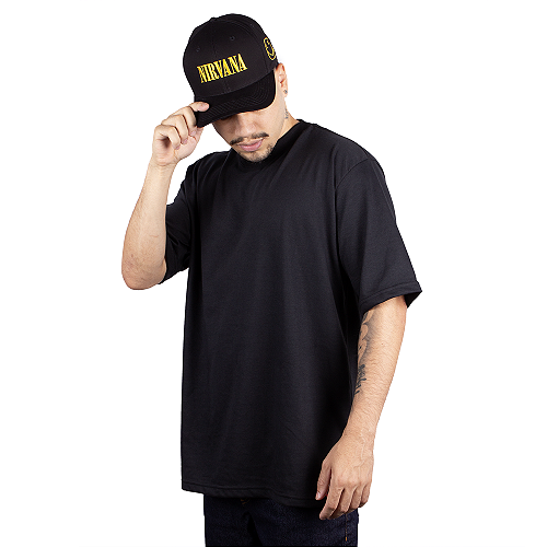 Camiseta Plus Size Oversized Heavy Básica Preta - Art Rock