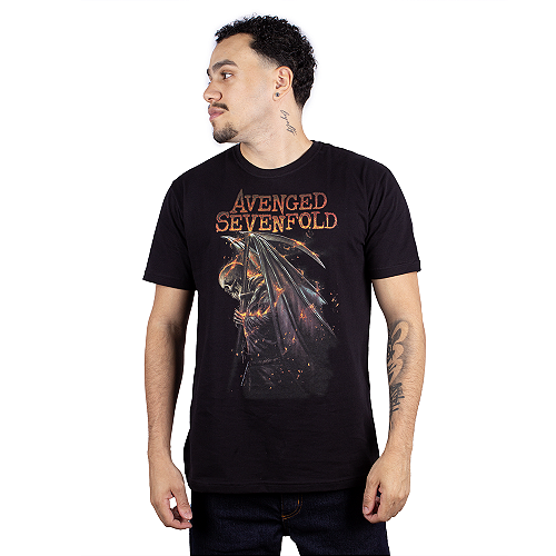 Camiseta Avenged Sevenfold Live In The LBC Preta Oficial - Art