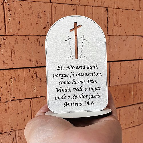 20 Lembrancinha Páscoa Cristã Cruz Ele Vive Mdf Cru 10cm