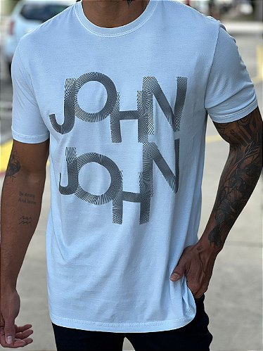 Camiseta John John Masculina Over Logo Preta - Compre Agora