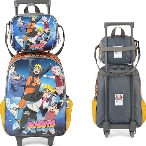 Mochila Rodinhas Naruto Next Generations + Lancheira Boruto Cor