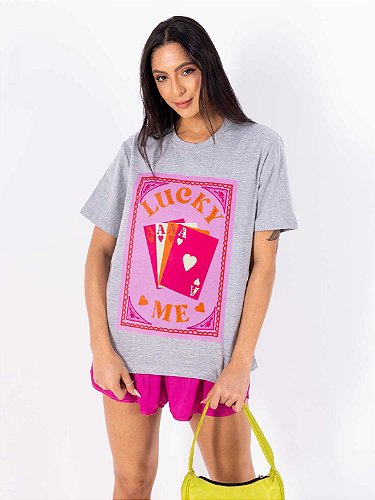 T-SHIRT LISA SEM ESTAMPA - ROSA PINK MESCLA, Atacado Tshirt