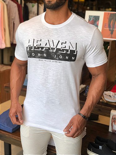 Camiseta John John Heaven 2 Square Preto Masculino - Dom Store Multimarcas  Vestuário Calçados Acessórios