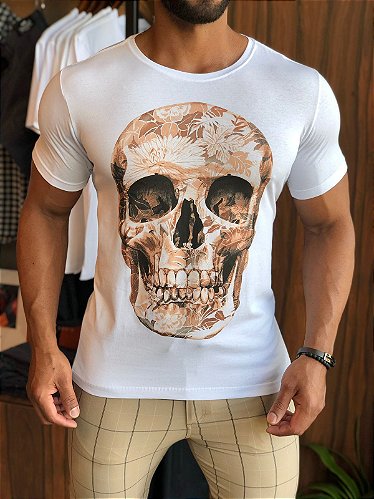 Estaleiro Store - Camiseta Red Feather Caveira Louros Masculina