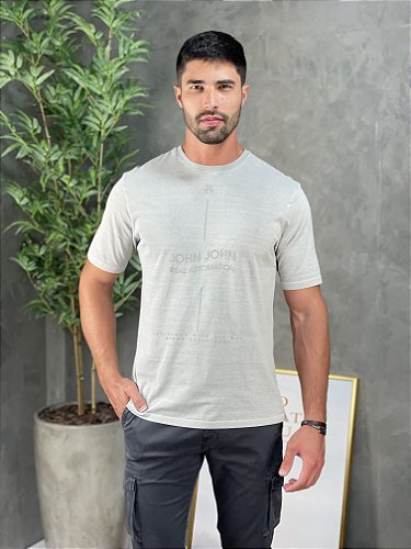 Camiseta John John Masculina Rx Hundred Degrees Cinza