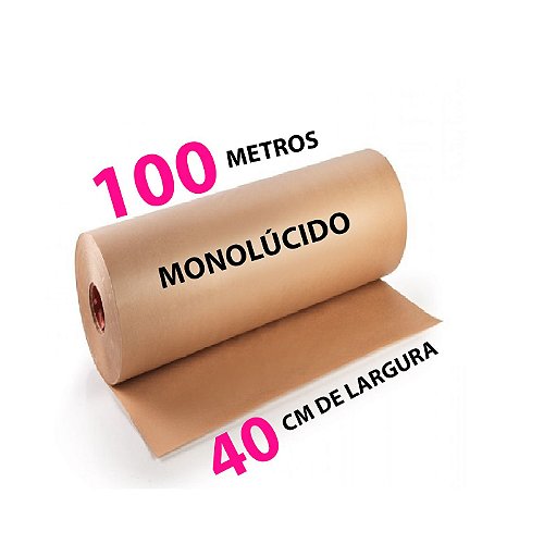 2 Bobina Papel Kraft Monolúcido 60cm X 100 Metros 80 Gramas