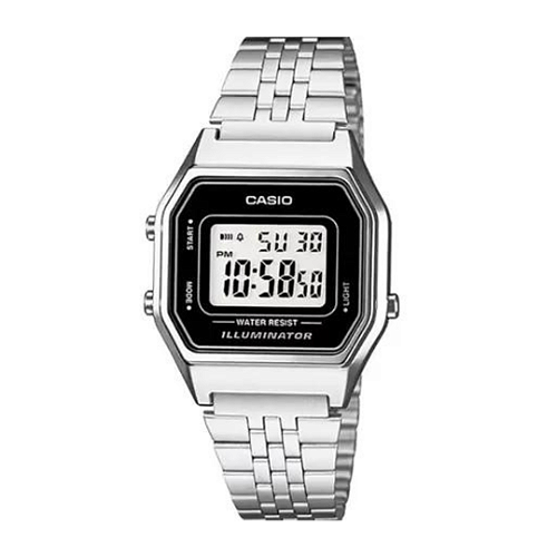 Relógio Casio Vintage Digital A158WA-1DF Pulseira de Aço Retrô