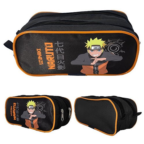 Estojo Escolar Duplo Boruto Naruto Preto Infantil Canetas em Promoção na  Americanas