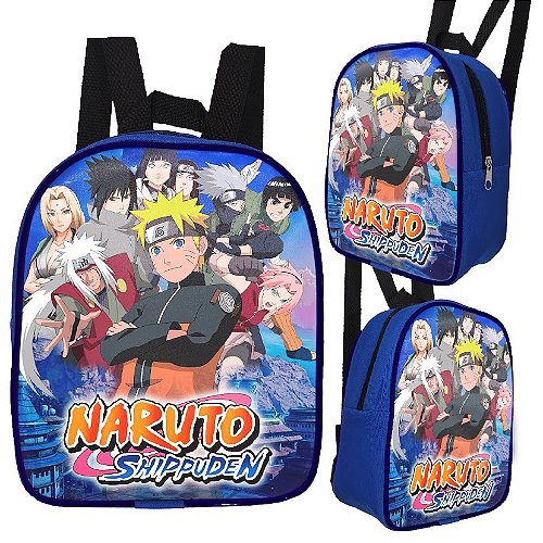 Mochila Escolar G Grande Preta Naruto Classico - Izza Presentes