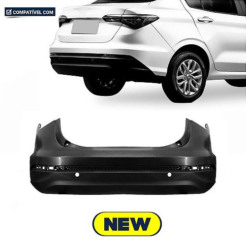 Parachoque Cronos 18/ Traseiro Preto Liso Parcial s/ furo p