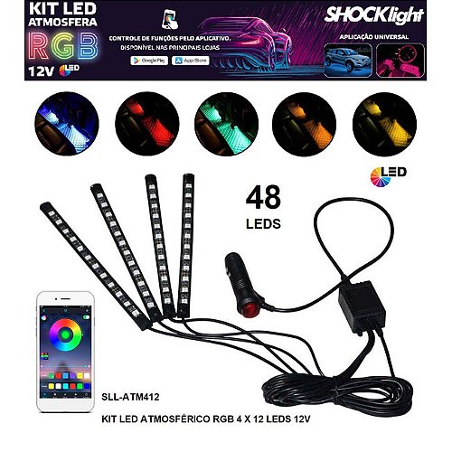 KIT NEON RGB + ATMOSFERA 14 X 1 (6 CANHÕES DE LASER + 4 LEDS