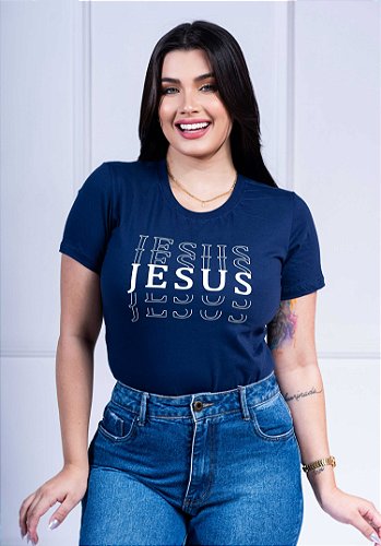 T-SHIRT FEMININA JESUS VIVE- COR PRETO - Delbo T-Shirts - a maior  fabricante de T-shirts do Brasil