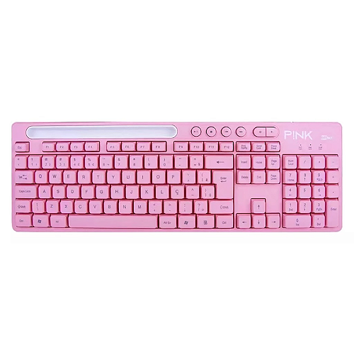 Teclado USB com Fio Smart Support KX para Computador - Cor: PINK