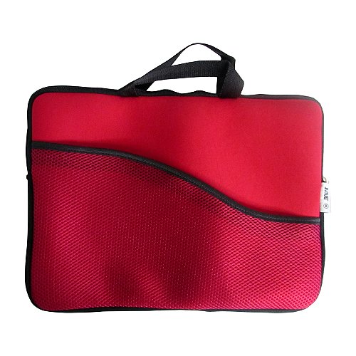 Case para Notebook 15.6" com Alça e Bolso Externo (em onda) Benatti - Vermelho