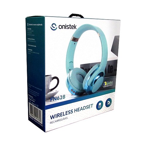 Headset Bluetooth 5.0 Wireless ONISTEK - ON-FN628 - Cor Rosa