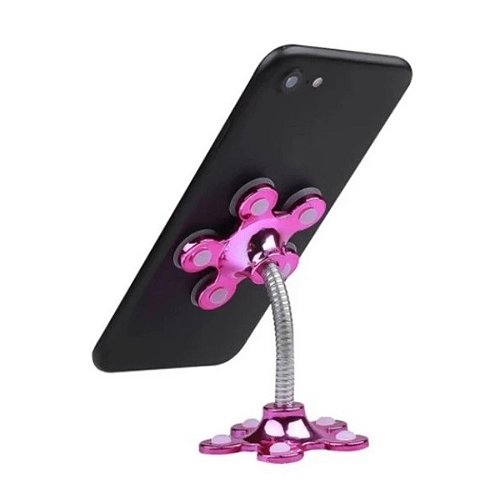 Suporte com ventosa para Celular mesa 360º Flor - Cor Pink