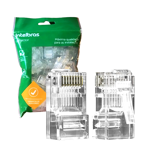 Conector Rj45 Cat6 50un Conex 1000 Alta Qualidade Intelbras